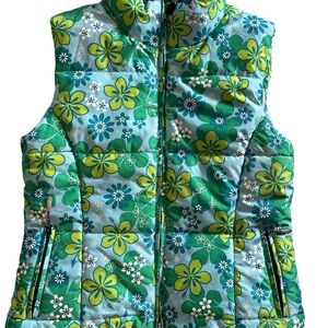 Nordica women’s floral print puffer vest Sz 10 euc(20)